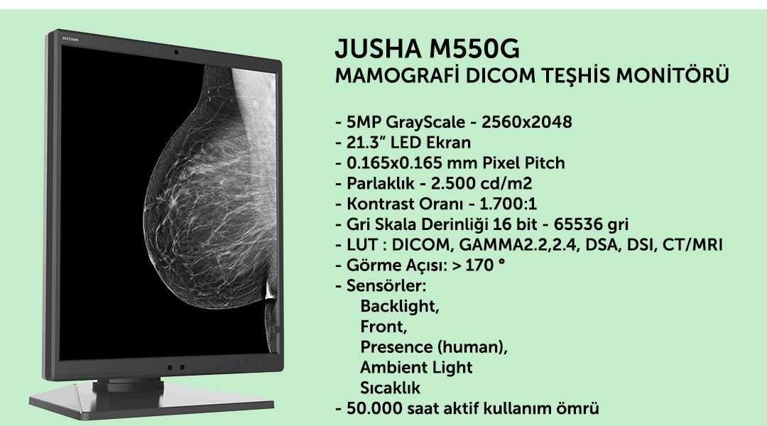 JUSHA Mamografi 5MP Dicom Teşhis Monitörü M550G